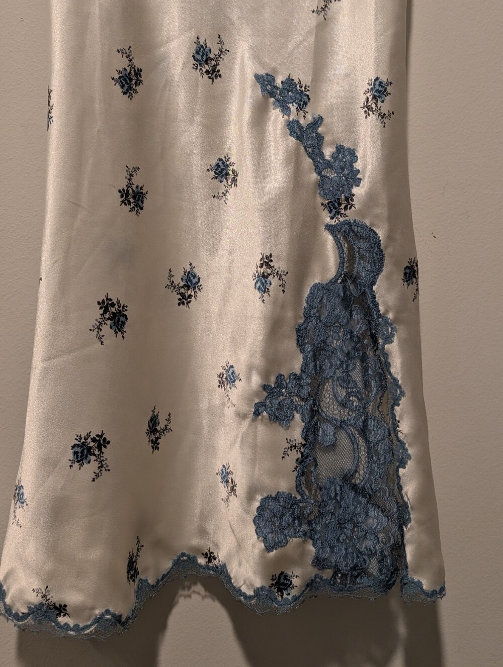 Victoria's Secret Y2K Lace Trim Embroidered Euro Summer Boho Floral Slip Dress - Picture 7 of 9
